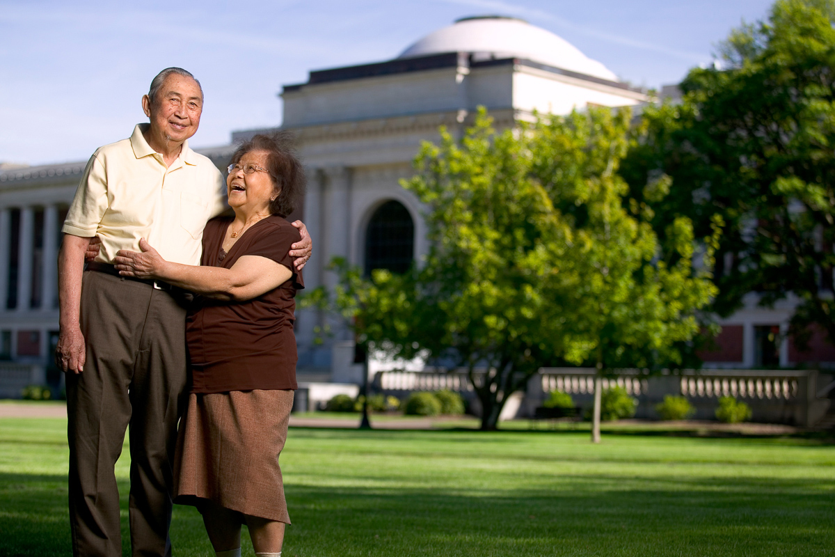 Older Asian couple on OSU campus